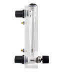 Side view of Panel Mounted Water Flow Meter M 15 0.1 to 1 GPM and 0.5 to 4 LPM with 21mm external thread, 13.5mm hole