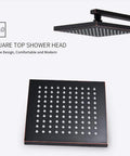 UMJIGF Shower System with Hot and Cold Water Black Shower Faucet Set Multifunction Single Handle Shower Combo Set with Shower Head, Square top shower head design with unique pattern and modern style.