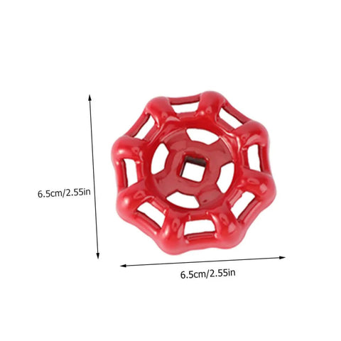Ten Pack Cast Gate Hand Wheel Handles For Valve And Plumbing Use With Precise Design, red, durable metal, top view, 6.5cm
