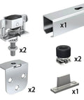 Exterior Barn Door Hardware Kit With 76 Inch Ceiling Mounted Galvanized Steel Track For One Door Up To 90 Lbs components