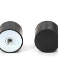 Heavy Duty Rubber Shock Absorber And Damper Mount Isolator Equipped With Side Female Threads Built Like A Badass Crash Pad Bobbin That Knocks Out Stubborn Vibration For Smoother Auto Marine Cruising At M16 100X50mm, showing two rubber mounts with metallic base.
