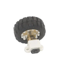 12V DC micro motor with plastic wheel kit and fixed frame nut, ideal for DIY toy robots, high torque, low noise, 30 to 6000 RPM.