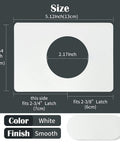 Diagram of Door Reinforcement Plates White Back Plates For Knob Lever And Deadbolt Plus Pocket Door Locks Repair Backing Panel Hole Cover Filler Kit 2 Pack, showing size and smooth white finish.