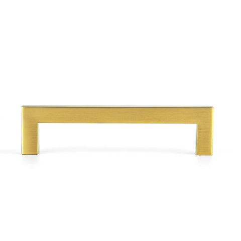 30 Pack 5 Inch Stainless Steel Cabinet Handles Square Cabinet Pulls Brushed Brass Hardware front view