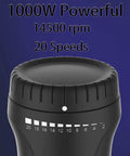 Top view of Heavy Duty 1000W Immersion Blender With 20 Speed Settings showing dial for variable speeds.