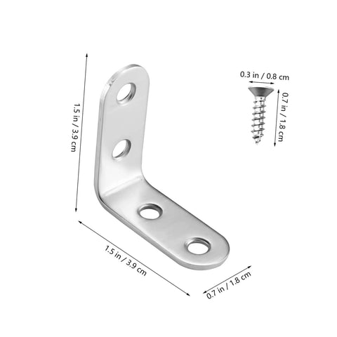 Stainless Steel L Brackets With Screws Set For Raised Garden Beds And Furniture Frames, Heavy Duty Corner Brackets For Tables, Doors