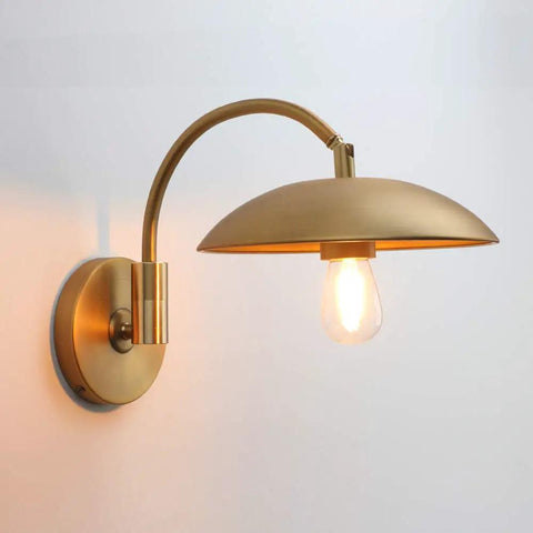 Dope Industrial Swing Arm Wall Sconce In Brass Finish Adjustable Hardwired Wall Lamp With Metal Base Retro Indoor Lighting Fixture