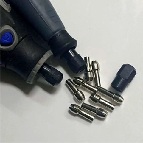 Quick Change Rotary Collet Set With Clamping Nuts For Dremel Tools 9Pcs Stainless Steel Four Claw Holder next to rotary tool