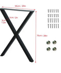 Industrial Iron X Style Table Legs Set Of 2 28 Inch Tall By 20 Inch Wide Desk And Table Legs Built To Last Heavy Duty Bench Legs