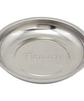 5-7/8 Inch Round Magnetic Parts Tray With Non Marring Rubber Base Stainless Steel Construction Sticks To Ferrous Surfaces
