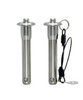 Stainless Steel Quick Release Pin 8mm With Button Lock No Tools Needed Heavy Duty Fast Pin For Rigging And Clamping Projects, two pins shown.