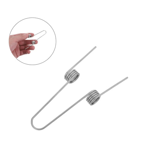 4 Pack Stainless Steel Dual Coil Torsion Springs For Trash Can Lid Repair With High Elasticity And Quiet Operation The Ultimate DIY Fix For Kitchen Garbage Bins That Open Smoothly Without Annoying Clanks, silver springs in hand