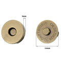 20 Set Bronze 14mm Magnetic Snaps Kit For Purses And Bags With 1 Male Snap 1 Female Snap And 2 Washers Per Set shown from top