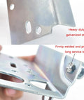 Close-up of Bottom Lifting Brackets For Sectional Garage Doors With Seven Sixteenth Inch Stem Rollers, galvanized steel material