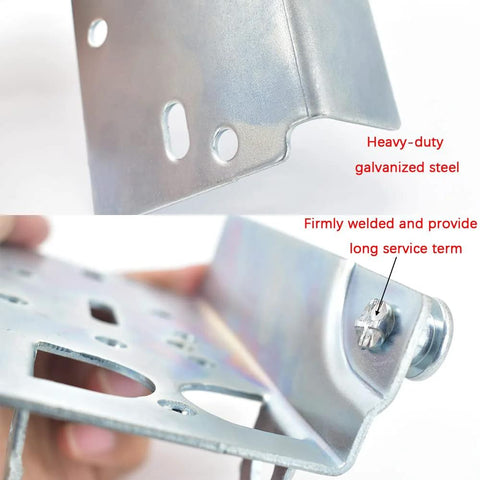 Close-up of Bottom Lifting Brackets For Sectional Garage Doors With Seven Sixteenth Inch Stem Rollers, galvanized steel material