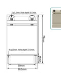 Technical drawing of Beefy Spindle Motor Clamping Bracket 65 To 80mm Diameter, Square Mount Cast Aluminum Fixture Holder For Milling Machines