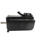 Side view of YK260EC86E1 KZ01 Closed Loop Stepper Motor With Encoder for precise motion control, showcasing the metallic shaft and connector cable.