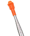 Close-up of 2.6m Stainless Steel Spray Extension Pole For Garden Sprayers Telescoping Portable Sprayer Wand with orange nozzle.