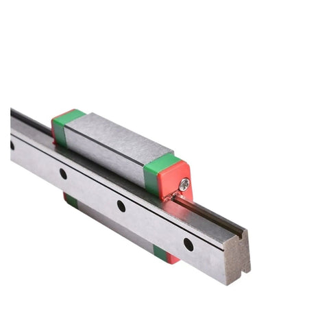 Four Piece MGN7H Linear Motion Slider Kit Plus Two MGN Rails, featuring chrome plated steel rail section for CNC precision
