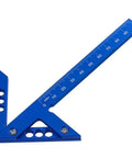 45 And 90 Degree Right Angle Center Finder Ruler For Woodworking Aluminum Alloy Scribe Measuring Tool Pro Grade Blue Metric