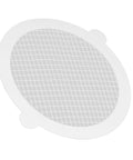 Saluaqui Fiberglass Shower Drain Hair Catcher 50pcs 11cm showing a round white mesh design for effective hair trapping in drains.