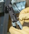 9 Inch Journeyman High Leverage Side Cutting Pliers With Crimper Fish Tape Puller And Wire Stripper Pro Grade Electrician Tool in use