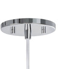 Chrome finish base of Adjustable One Light Mini Pendant Ceiling Light With Surf Green Glass Shade In Chrome Finish Eight And Five Eighths Inch Wide 72 Inch Field Cuttable Cord E26 Medium Base Indoor Dry Location Dope For Dining Living And Kitchen