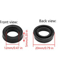 Three Piece Portable Cleaning Machine High Pressure Pump Head O Ring Set With 12x20x5mm And 12x20x5.3mm Rubber Seals For Pump Covers Compressor Housings Instrument Housings Pipelines Food Processing And Automotive Systems, front and back view