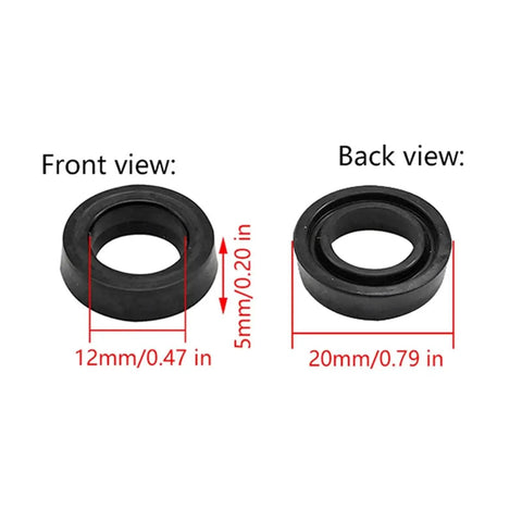 Three Piece Portable Cleaning Machine High Pressure Pump Head O Ring Set With 12x20x5mm And 12x20x5.3mm Rubber Seals For Pump Covers Compressor Housings Instrument Housings Pipelines Food Processing And Automotive Systems, front and back view