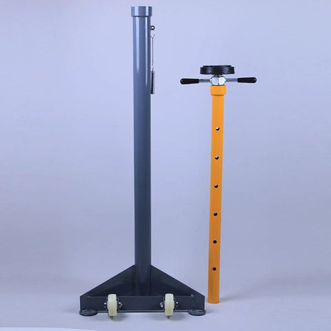 Heavy Duty Under Hoist Jack Stand Adjustable Foldable Engine Support For Big Rigs And Trucks showing steel frame and adjustable height mechanism.