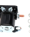 SS581T Starter Solenoid Replacement For Cars And Trucks, Black with copper terminals, shown with included nuts and washers