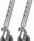 Five Height Adjustable Swivel Walker Caster Wheels Set Of 2, 3-Inch Wheel Diameter With Universal 1-Inch Leg Tubes, aluminum construction