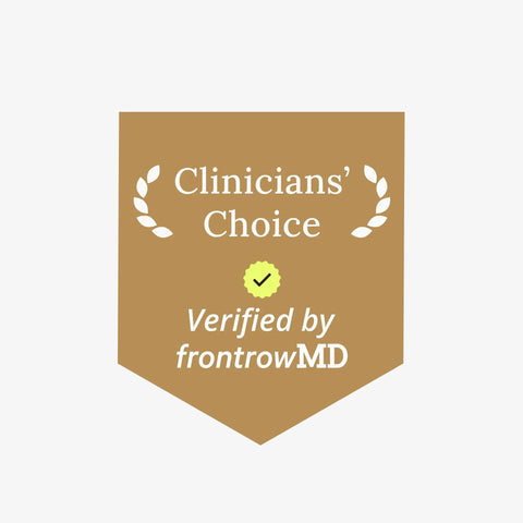 Clinicians' Choice badge verifying HAPure Hyaluronic Acid Vaginal Suppositories With Vitamin E For Women Hydration And Dryness Relief