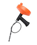 Heavy Duty Toilet Snake Auger For Sweeping Away Tough Pipe Clogs And Sink Gunk Featuring A Rugged Non Slip Grip Handle, orange and black design.