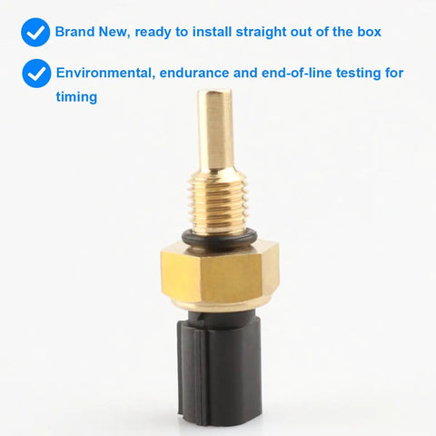 Engine Coolant Temperature Sensor 1580811 Drop In Swap for Honda and Acura with gold threaded design and black base.