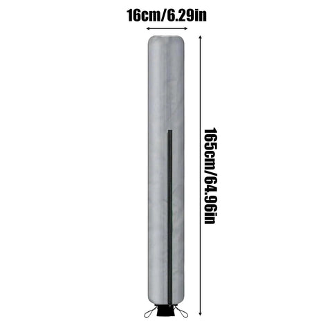 Rotating Washing Line Cover With Waterproof Zip Closure for All Season Outdoor Use and Easy No Fuss One Handed Setup shown standing