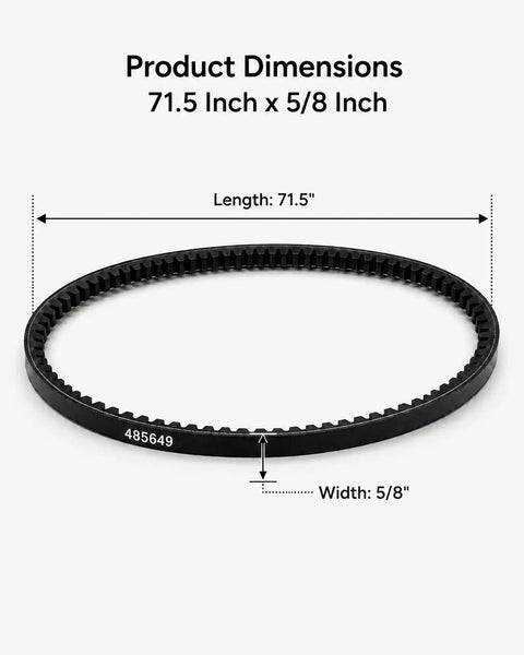 Beefy Drive Belt Replacement For Tiger Cat II 61 Inch Deck 71.5 Inch By 0.625 Inch Cogged V Belt Lawn Mower Deck Belt Compatible Heavy Duty Rubber With Industrial Fiber Cord Reinforcement For Long Lasting Performance, 71.5 x 5/8 dimensions
