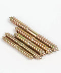 20 Piece Heavy Duty Double End Dowel Screws Iron Threaded Wood Connecting Bolts For Furniture Assembly And Woodworking Projects Tough As Nails Bulletproof Hold 8X60mm Hardware Set displayed on a white background.