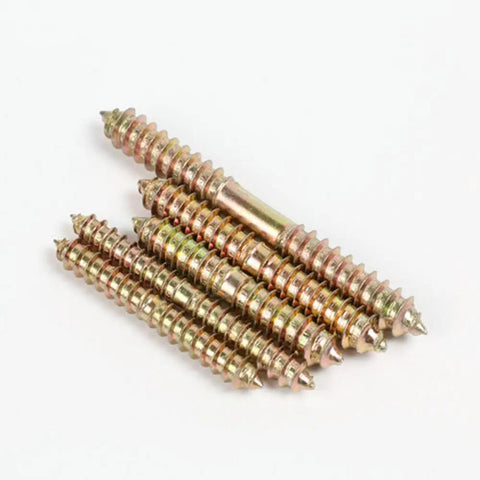 20 Piece Heavy Duty Double End Dowel Screws Iron Threaded Wood Connecting Bolts For Furniture Assembly And Woodworking Projects Tough As Nails Bulletproof Hold 8X60mm Hardware Set displayed on a white background.