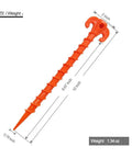 Heavy Duty 10 Inch Screw Style Tent Stakes 8 Pack For Beach Canopies And Gazebos Orange Ground Anchors Durable ABS For Tents Tarps Patio Lawn And Garden