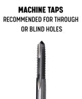 3/8-16 High Speed Steel 3 Flute Spiral Point Tap DWT Series Hand Tap, through and blind holes recommendation