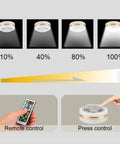 Puck Lights With Remote Wireless Under Cabinet Lighting Battery Operated Dimmable Night Light With Timer control options diagram