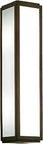 Side view of 360 Degree Bronze Flush Mount Bathroom Wall Light with White Opal Glass Diffuser Modern Art Deco Glass Box Fixture