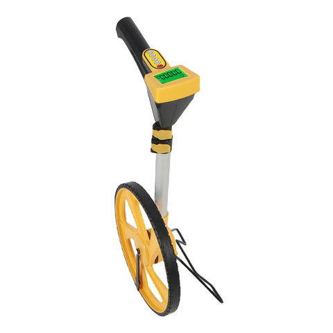 Rugged Workhorse Digital Measuring Wheel With Crisp Backlit Lcd Gauge And Flexible Telescopic Shaft for distance tracking and surveying.