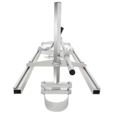 Front view of Portable Chainsaw Mill 36 Inch Rail Guide System For Quick Setup Fits 14 To 36 Inch Chainsaw Bars Adjustable Thickness From 1/2 Inch