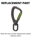 Replacement swivel part from All-in-One Adjustable Tree Lanyard Kit With Flip Line Removable Grab Adjuster And Aluminum Swivel Snaphook.