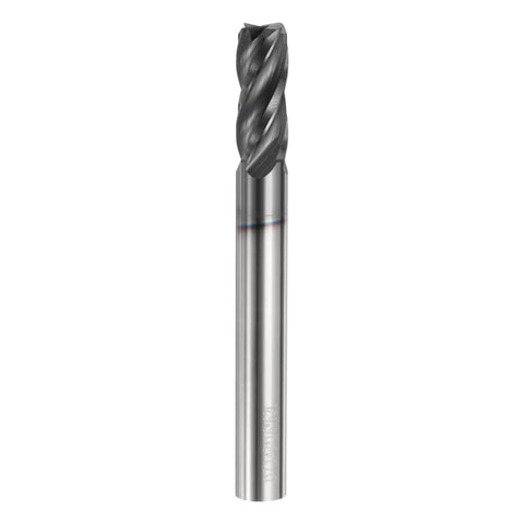 Front view of Carbide Square Nose End Mill Bit 9/32 Inch Cut Diameter 9/32 Inch Shank 5/8 Inch Cut Length 2-7/16 Inch Overall Length