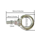 Beefy Heavy Duty M12 Eye Bolt Set, 304 Stainless Steel Shoulder Eyebolts With Nuts And Flat Washers, 5.6 In Overall Length, 40mm Thread