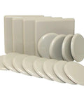 No Sweat Heavy Duty Furniture Sliders And Movers For Carpet And Hardwood Floors Reusable Floor Saving Kit featuring 16 beige pads.