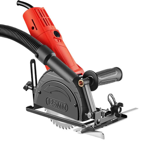 Heavy Duty Angle Grinder Bracket With Integrated Dust Collection System For Smooth Bevel Adjustments Up To Forty Five Degrees, circular saw base with 125mm blade.